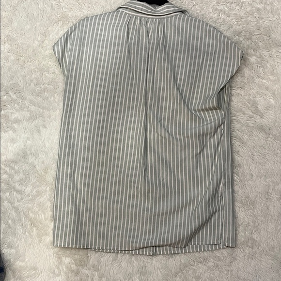 Max Studio Gray Striped Button Down Shirt - Picture 6 of 6